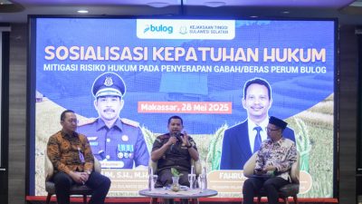 Gandeng JPN Kejati Sulsel, Perum BULOG Sosialisasi Mitigasi Risiko Hukum Penyerapan Gabah Beras di Sulawesi Selatan